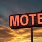 Motel sign sunset