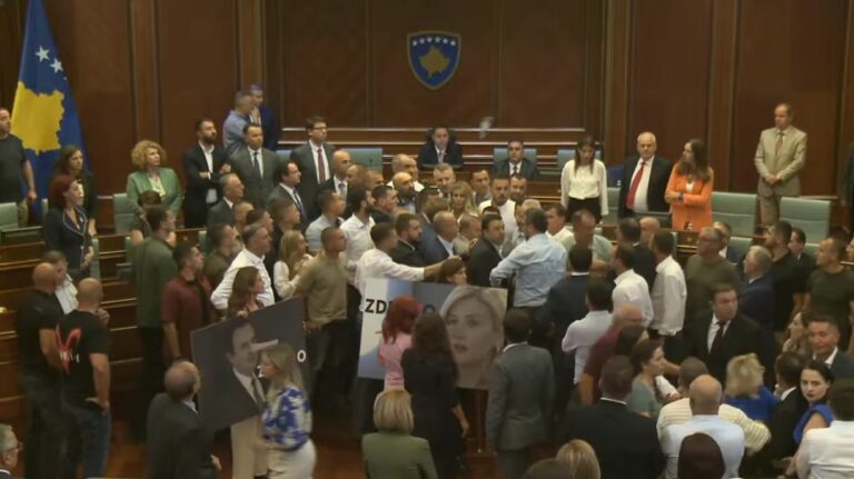 Sërish dhunë në kuvend, kacafyten deputetët, Konjufca gjuhet me shishe