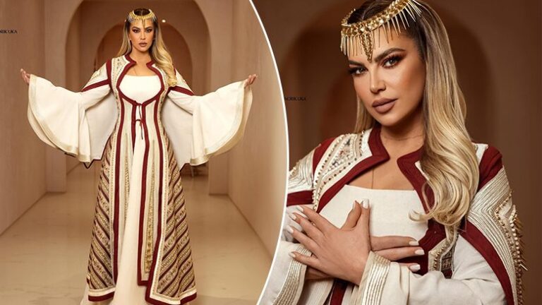 Leonora Jakupi publikon fotosesionin me veshje kombëtare të realizuar për Epopenë e UÇK-së