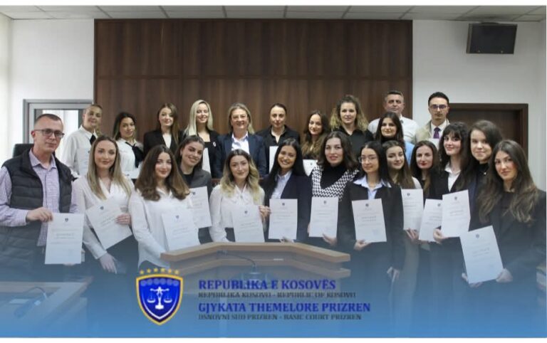 Gjenerata 2025 përfundon praktikën njëvjeçare në Gjykatën Themelore në Prizren dhe Suharekë